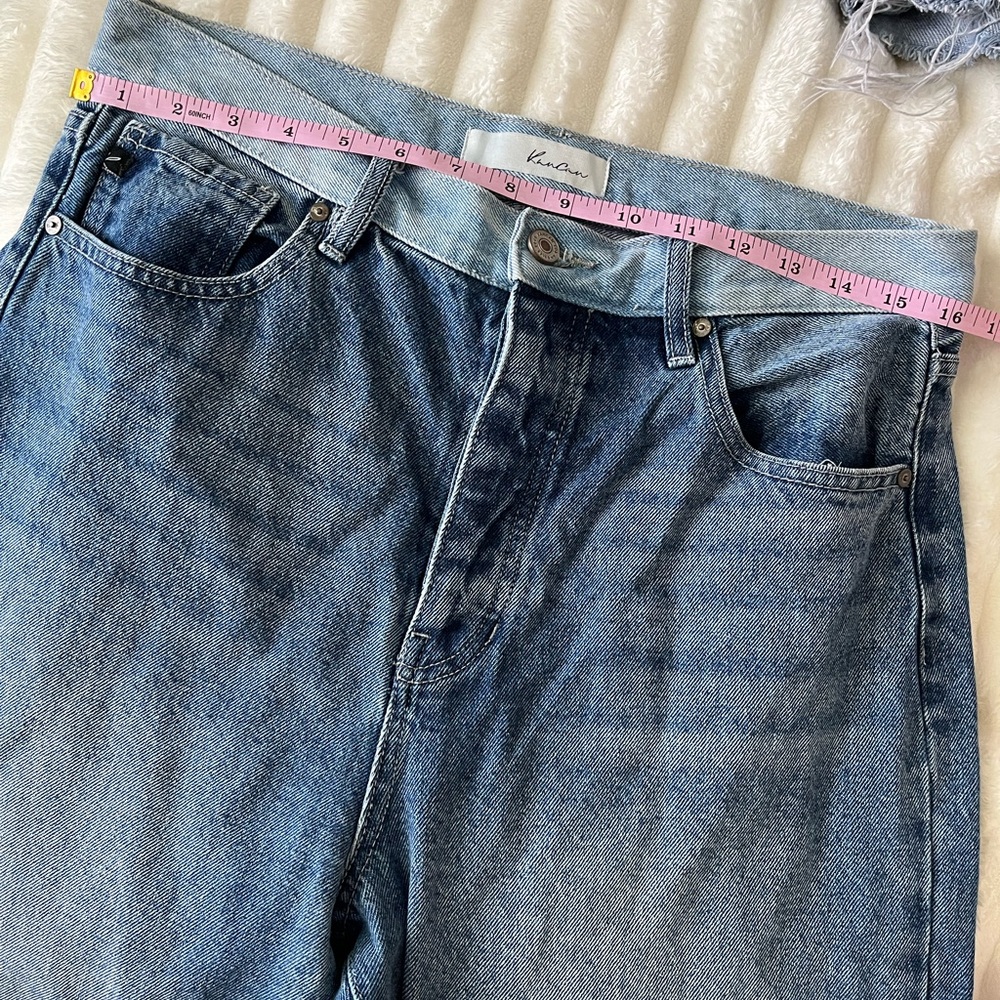 KanCan Blue Straight Leg Jeans with Striking Two-Tone Design - Picture 10 of 11